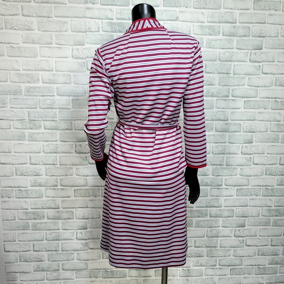 Vintage 70s Striped‎ Dress Jacket Set Red White Blue Knit Belted Midi Sleeveless - Picture 12 of 12
